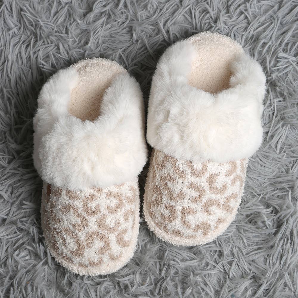 Leopard Faux Fur Soft Indoor Slippers