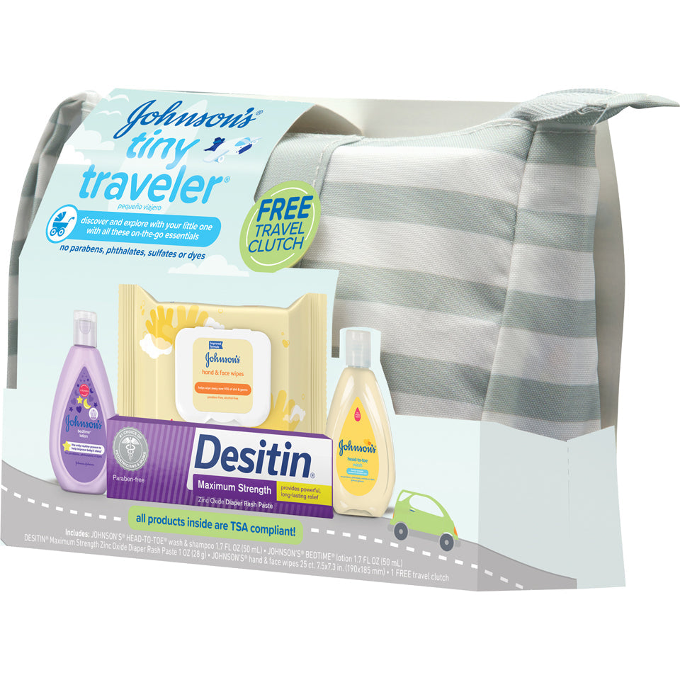 Johnson's Baby Tiny Traveler Gift Set, Bath & Skin Essentials