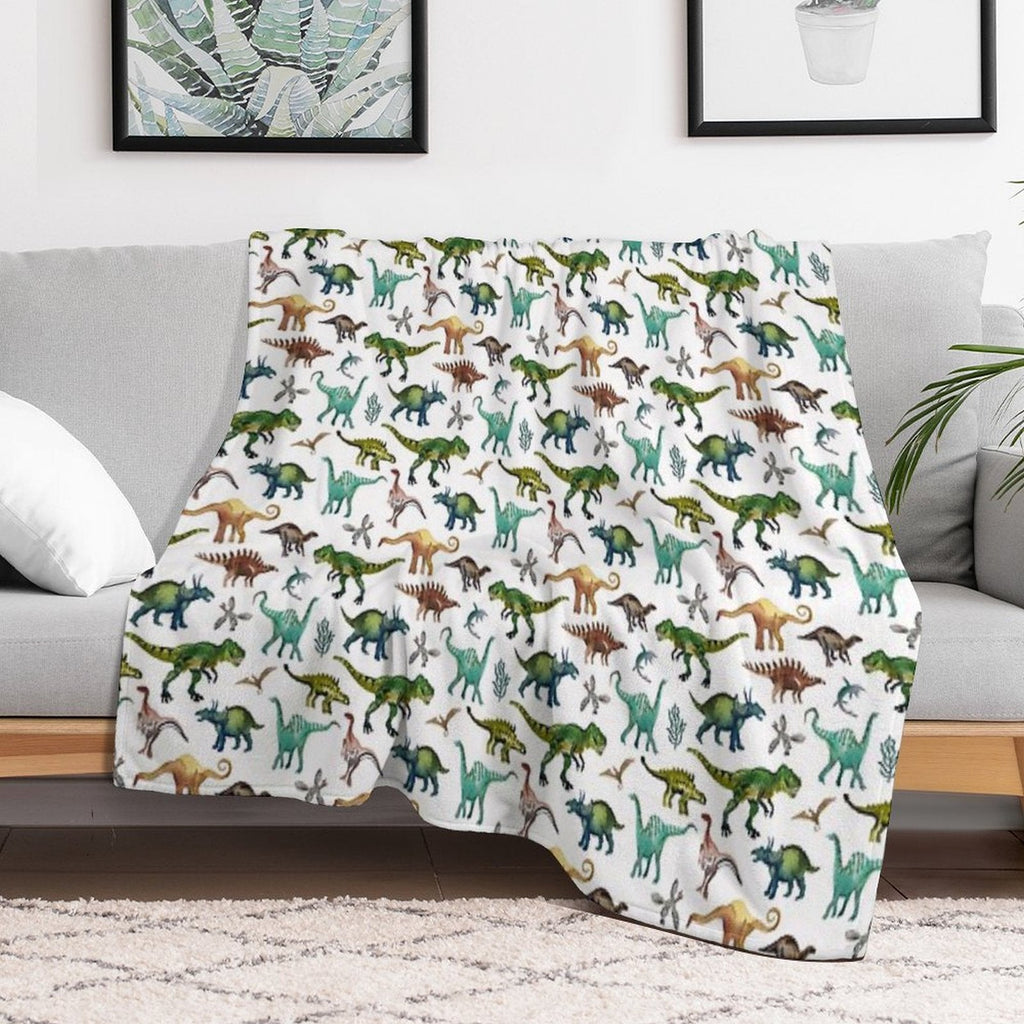 Dino-Mite Dreams for Kids  Trendy Dinosaur Pattern  Unique Gift Idea. Throw Blanket