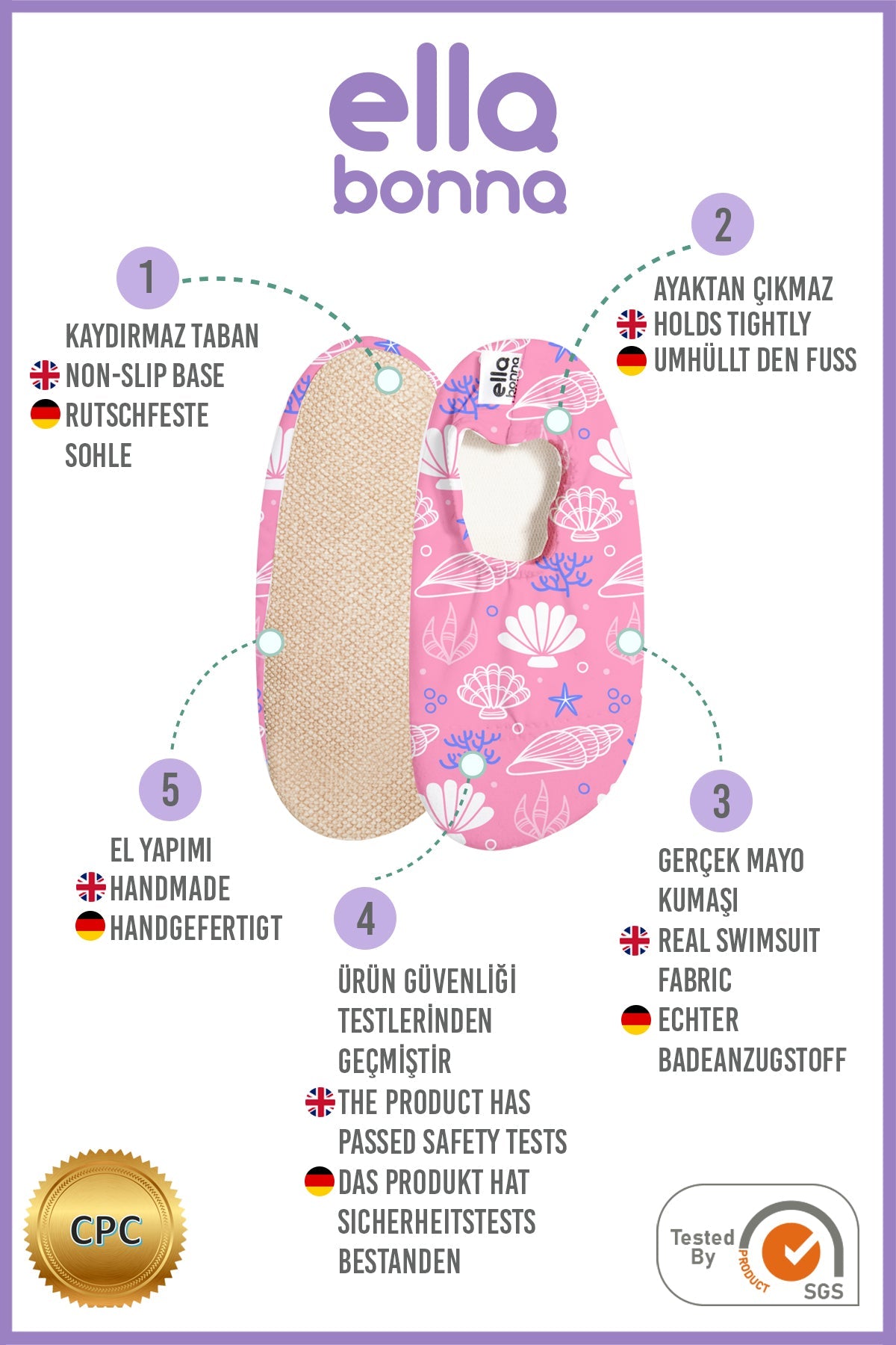 Non-Slip Sole, Unisex Baby, Children's Sea Shoes, Pool Booties, Seashell