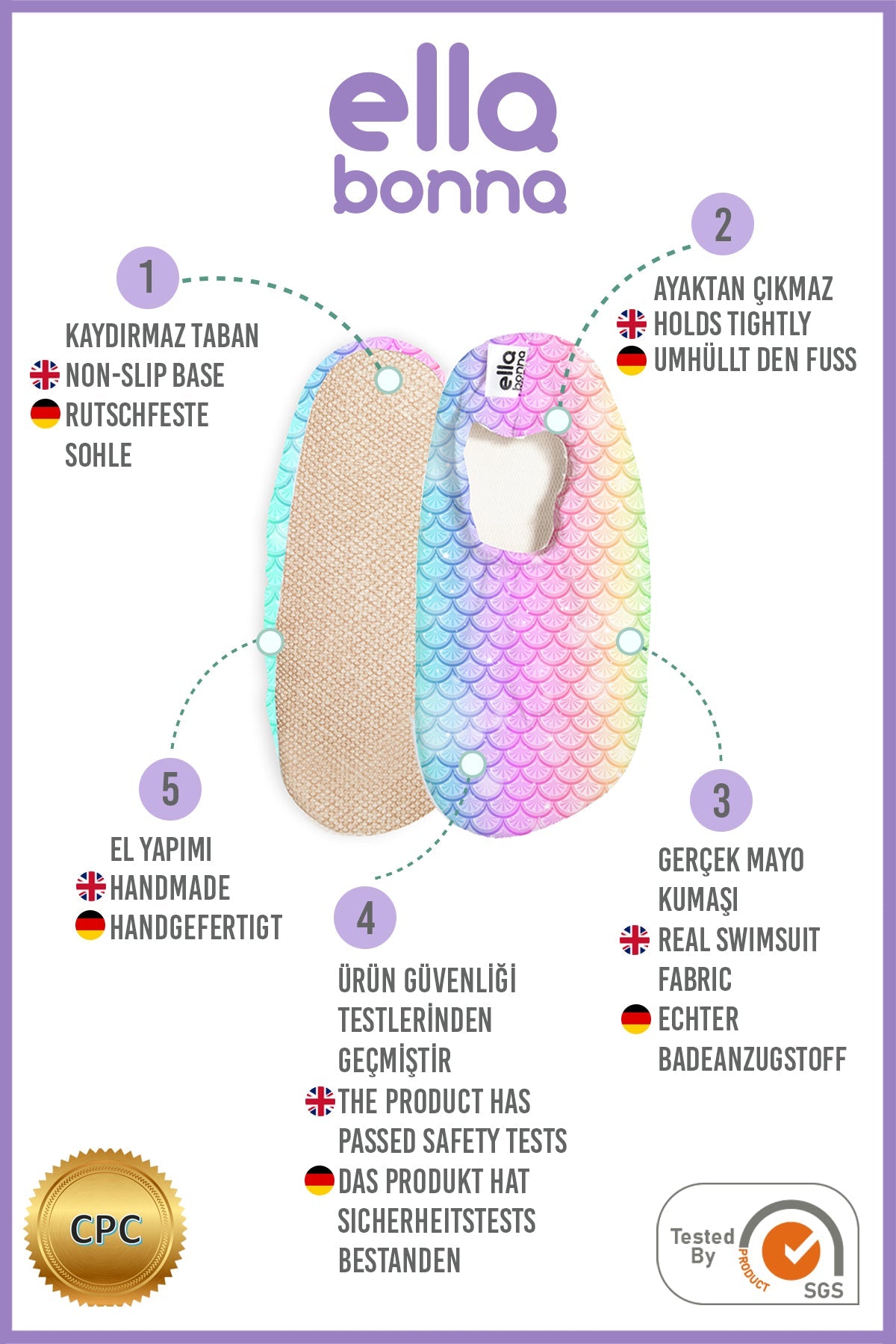 Non-Slip Sole, Unisex Baby, Children's Sea Shoes, Pool Booties, Rainbow