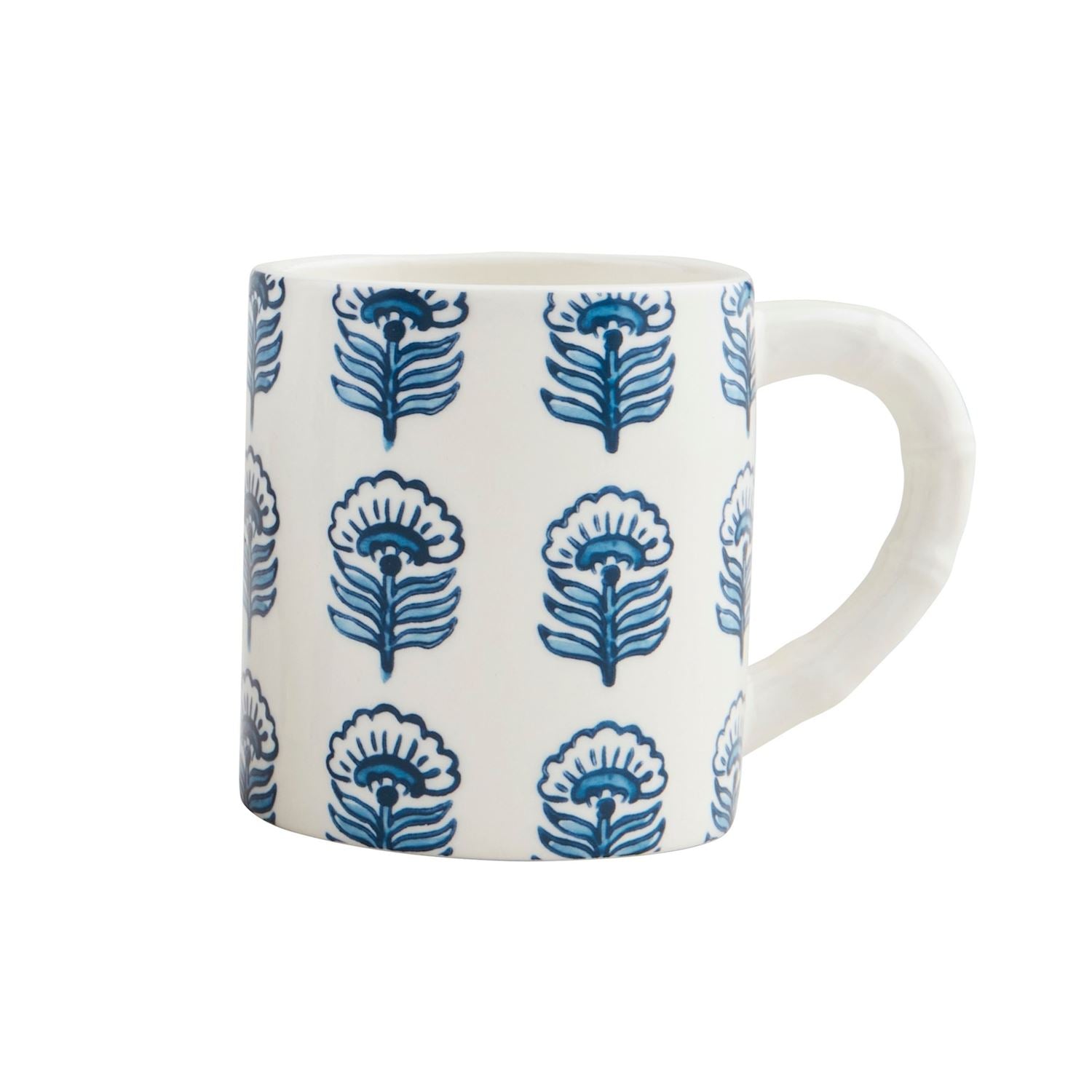 Blue Floral Pattern Ceramic Coffee Mug