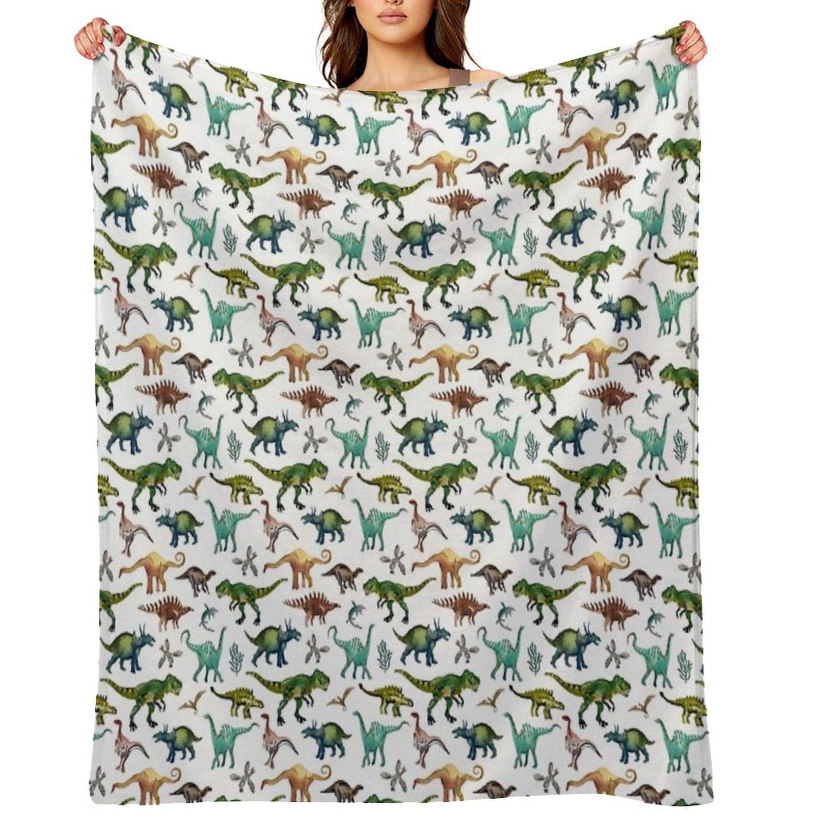 Dino-Mite Dreams for Kids  Trendy Dinosaur Pattern  Unique Gift Idea. Throw Blanket