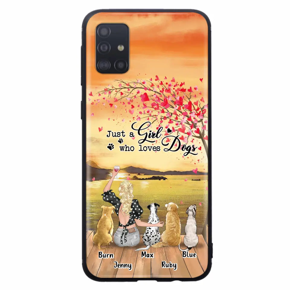Custom Personalized Dog Mom Phone Case for iPhone and Samsung - Gift Idea For Dog Owner with up to 4 Dogs - Just A Girl Who Loves Dogs