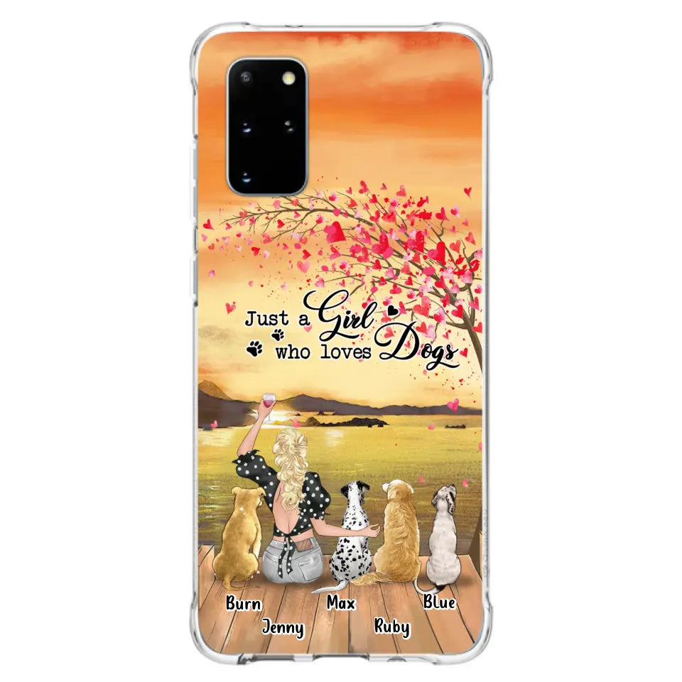 Custom Personalized Dog Mom Phone Case for iPhone and Samsung - Gift Idea For Dog Owner with up to 4 Dogs - Just A Girl Who Loves Dogs