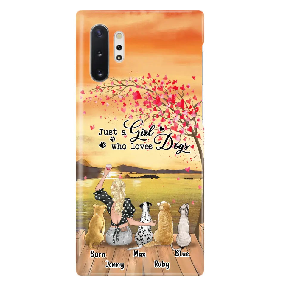 Custom Personalized Dog Mom Phone Case for iPhone and Samsung - Gift Idea For Dog Owner with up to 4 Dogs - Just A Girl Who Loves Dogs