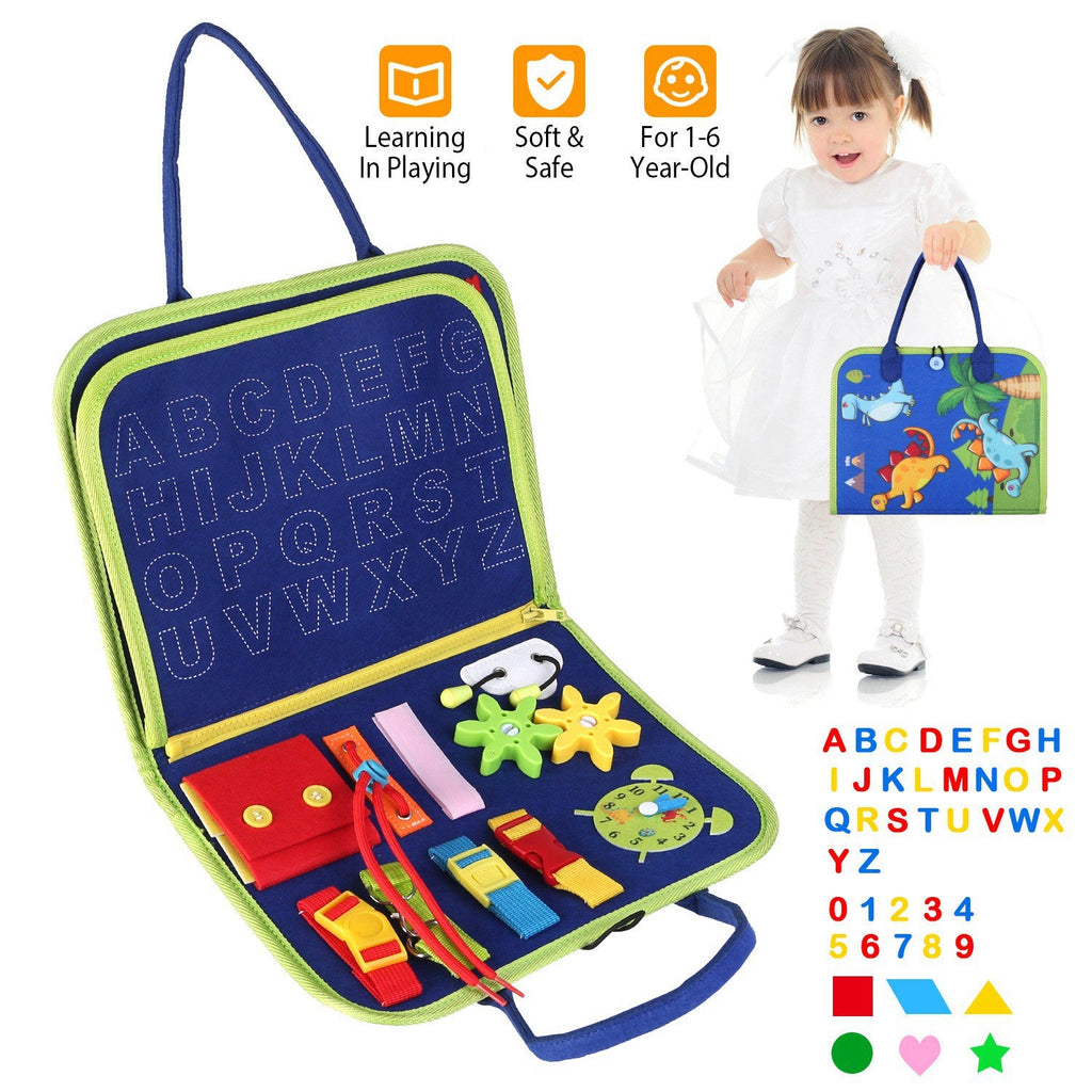 Kids Busy Board Sensory Activity Board Preschool Learning Toys Montessori Educational Gift for 1-6 Years Old Baby Toddler Girls Boys