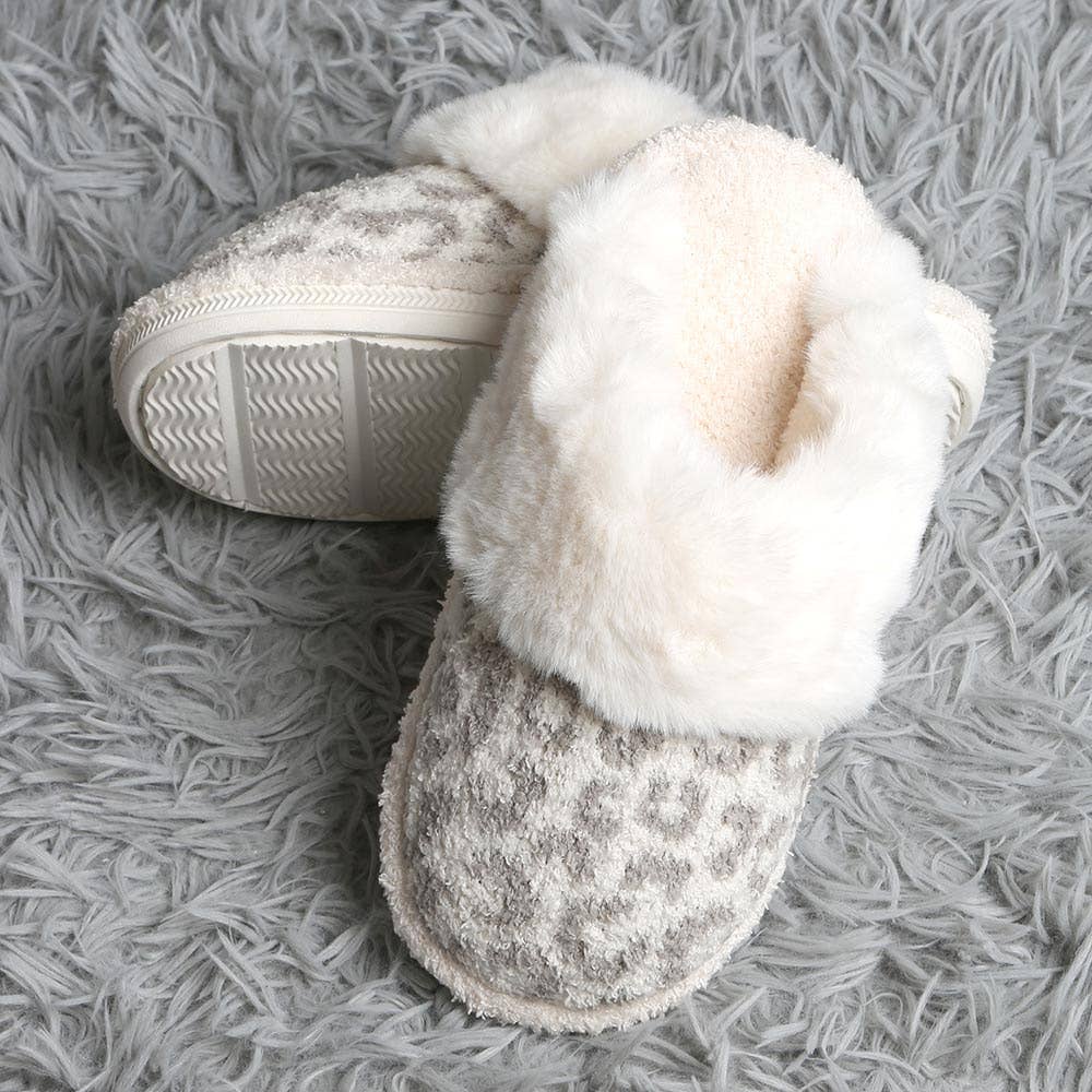 Leopard Faux Fur Soft Indoor Slippers