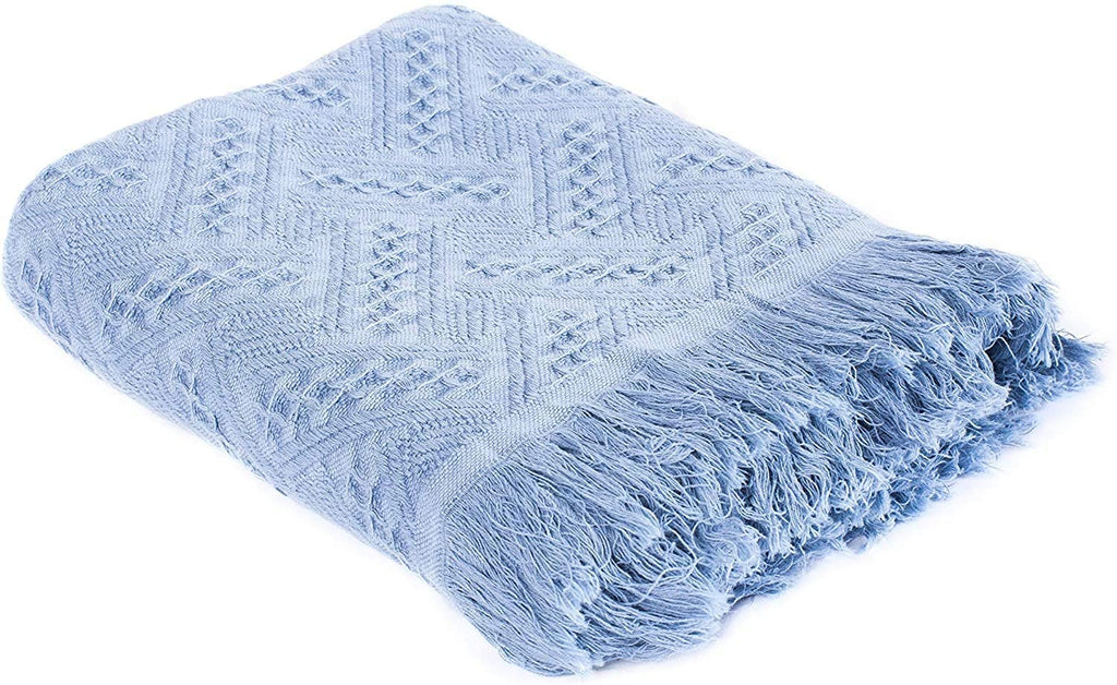 Kasentex 100% Cotton Soft Knitted Throw Blanket, Room Decor, Graduation Gifts, Fathers Day Gift, Mom Gift