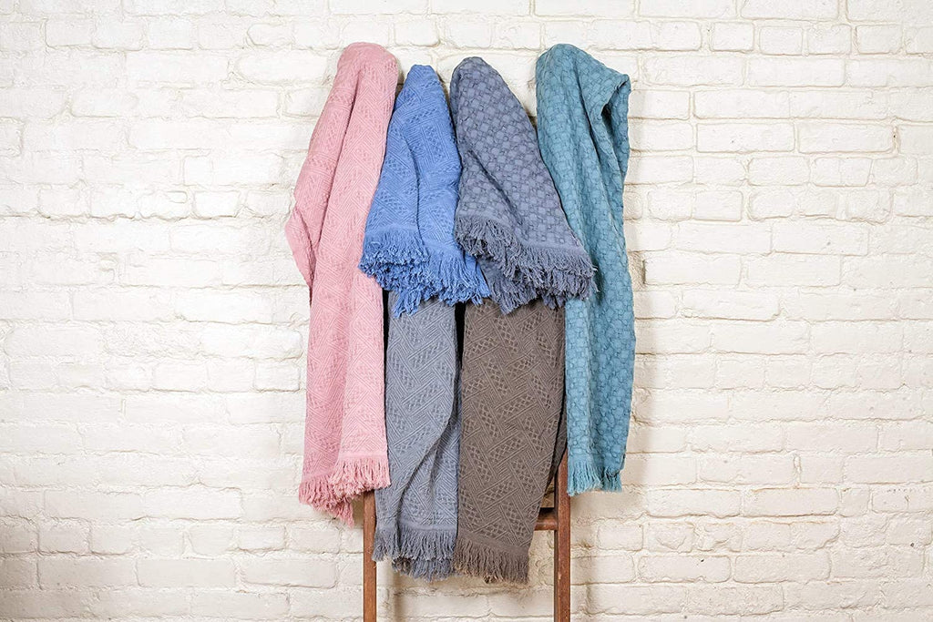 Kasentex 100% Cotton Soft Knitted Throw Blanket, Room Decor, Graduation Gifts, Fathers Day Gift, Mom Gift