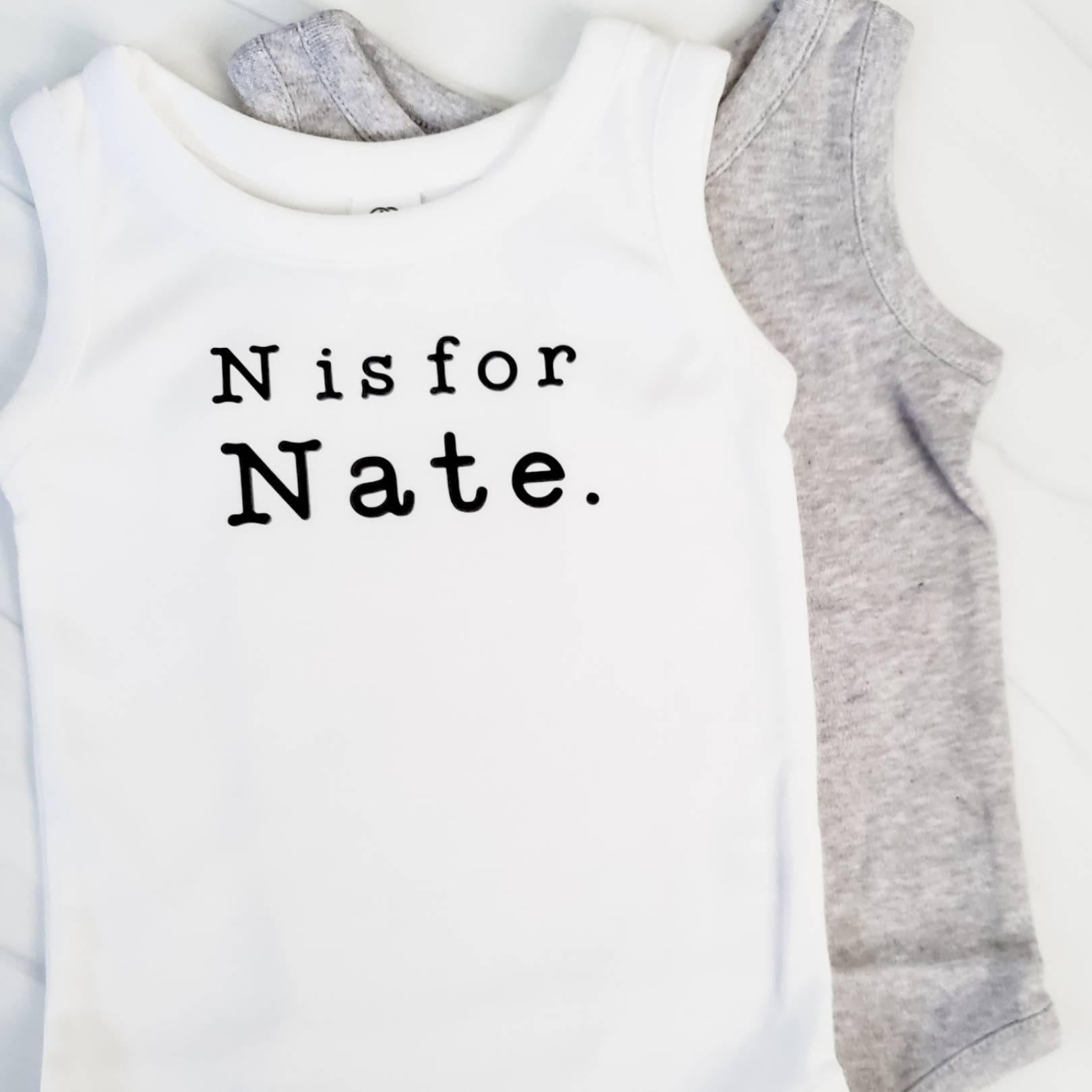 Custom Name Sleeveless Organic Cotton Baby Bodysuit