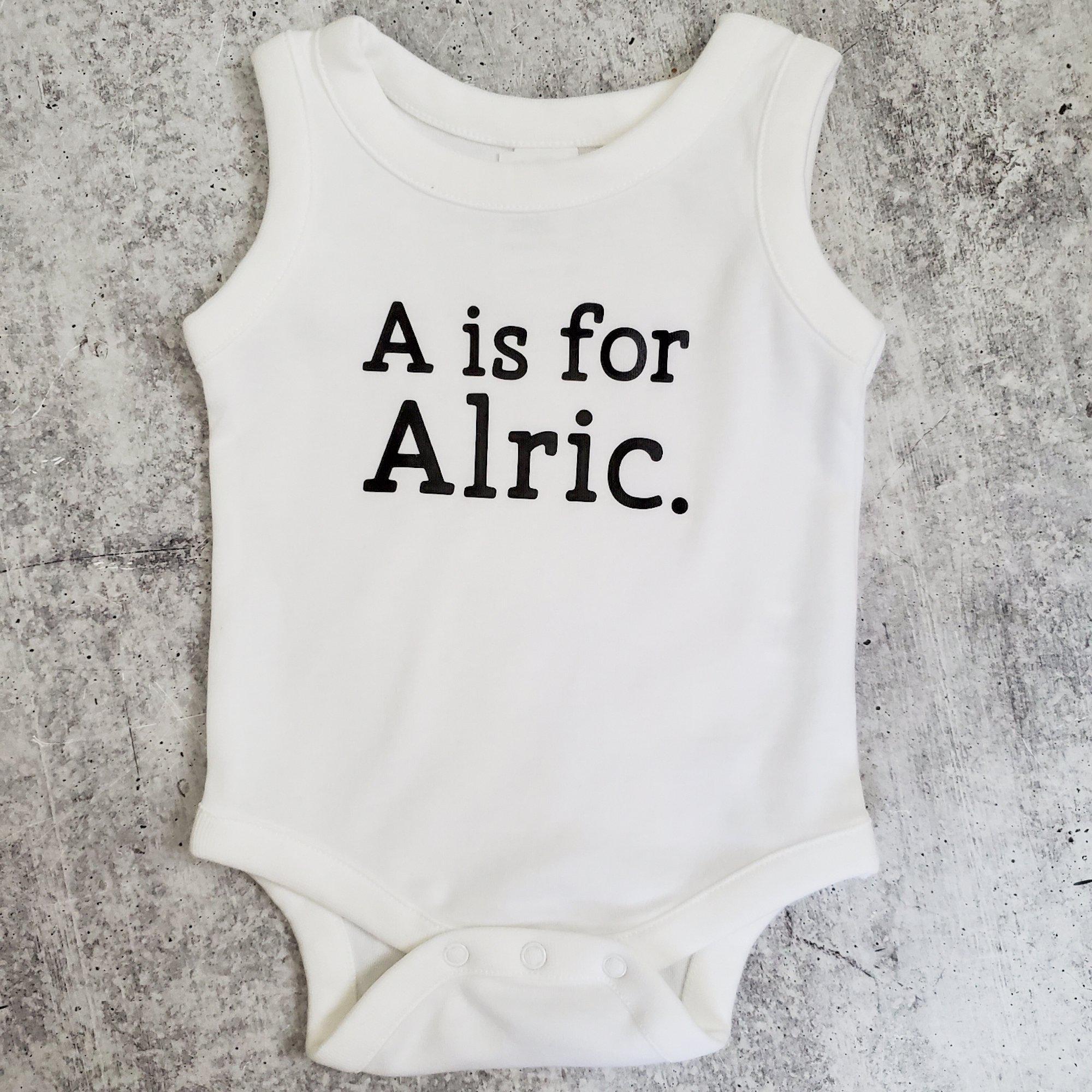 Custom Name Sleeveless Organic Cotton Baby Bodysuit