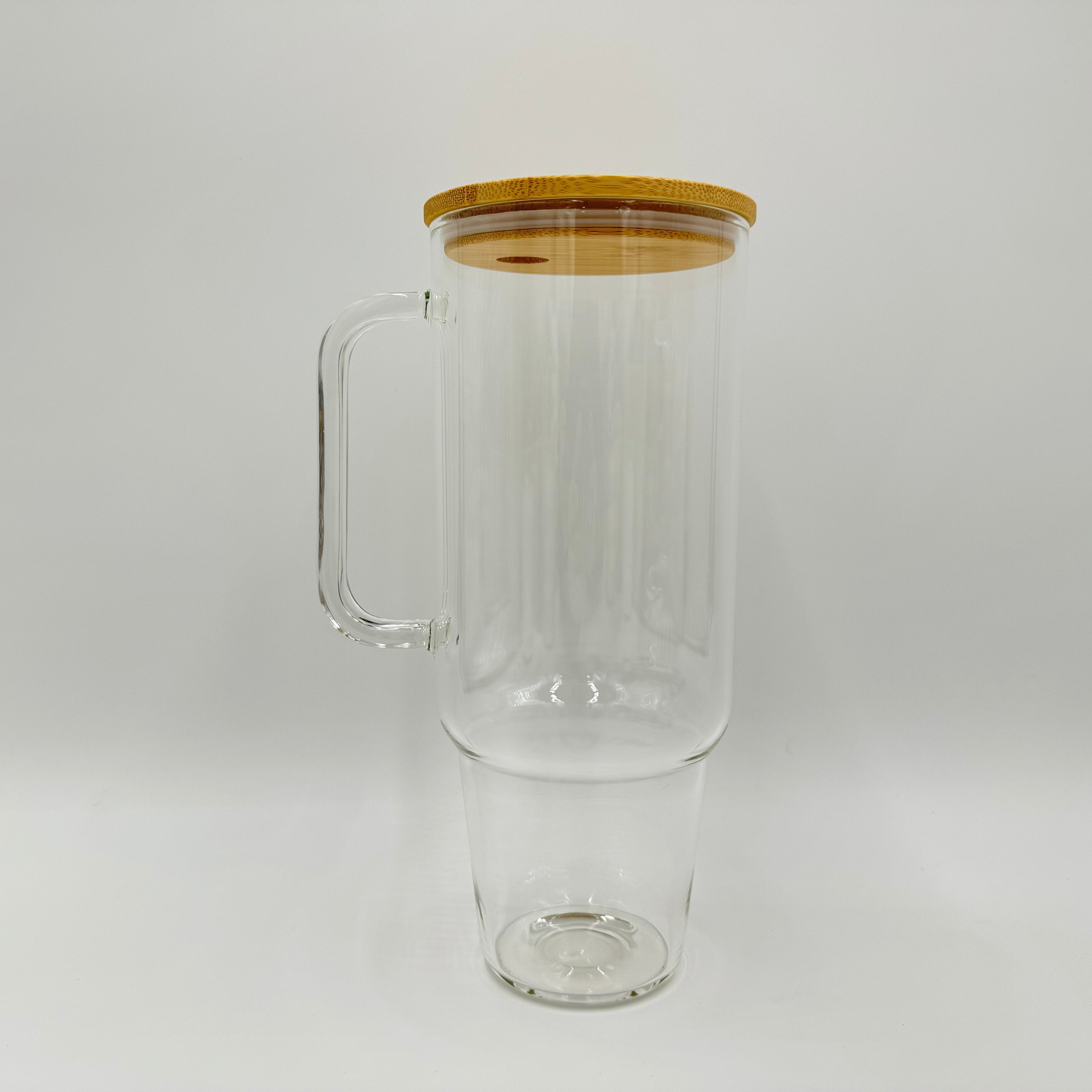 Hailey Brook Designs 32oz or 40oz Sublimation Clear or Frost Glass Tumbler, Mug, Cup With Bamboo Lid and Straw