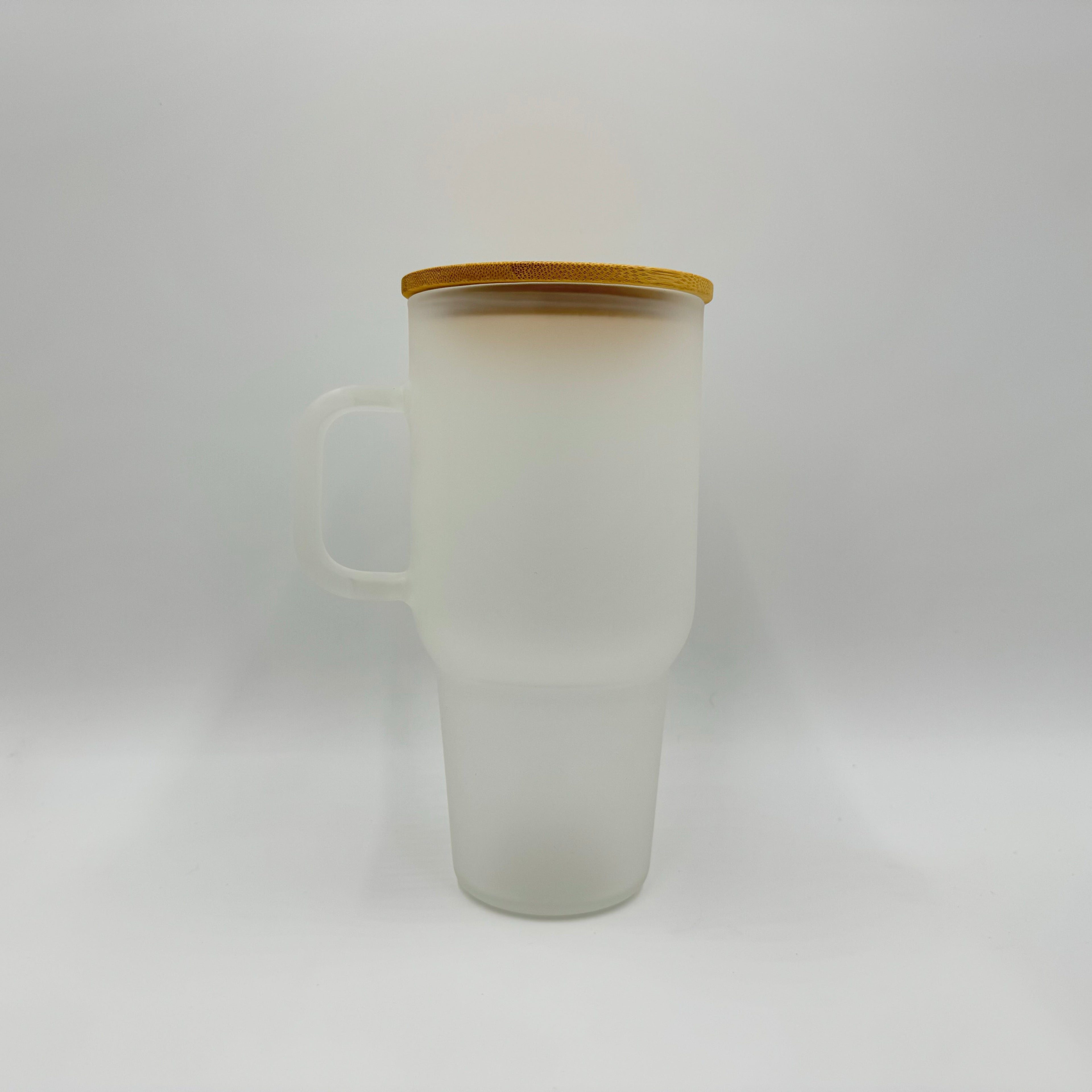 Hailey Brook Designs 32oz or 40oz Sublimation Clear or Frost Glass Tumbler, Mug, Cup With Bamboo Lid and Straw
