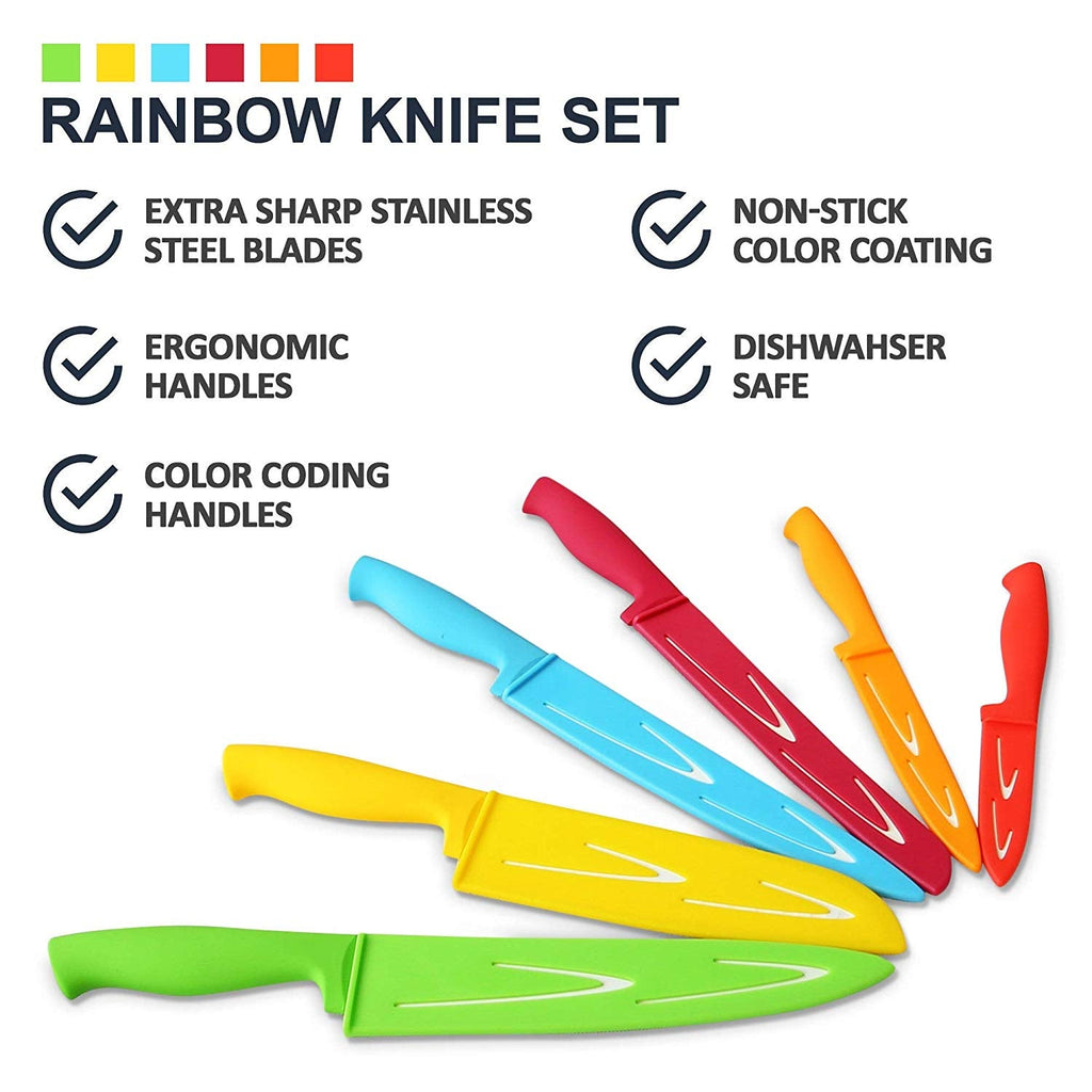 Chef's Choice Colorful Professional 12 Piece Knife Set By Cooler Kitchen