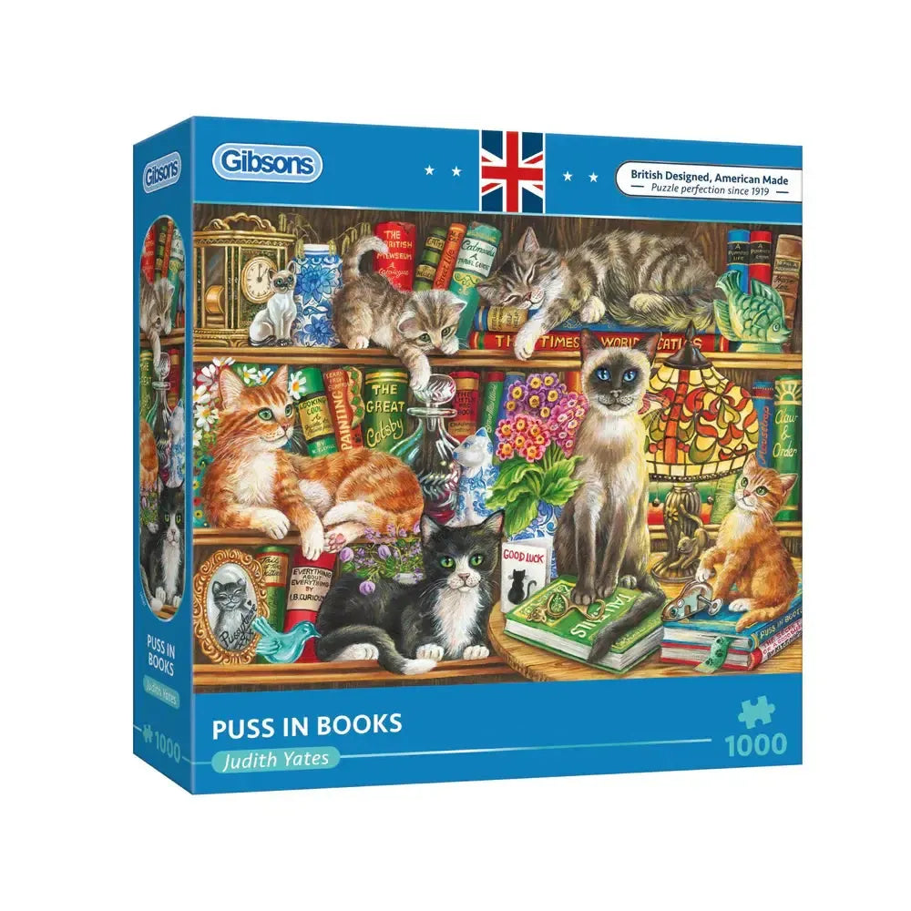 Puss In Books 1000 Piece Jigsaw Puzzle Gibsons