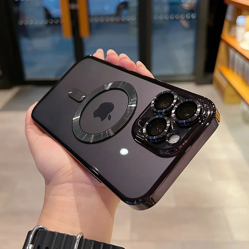 Luxury Transparent Magsafe Wireless Charging Phone Case