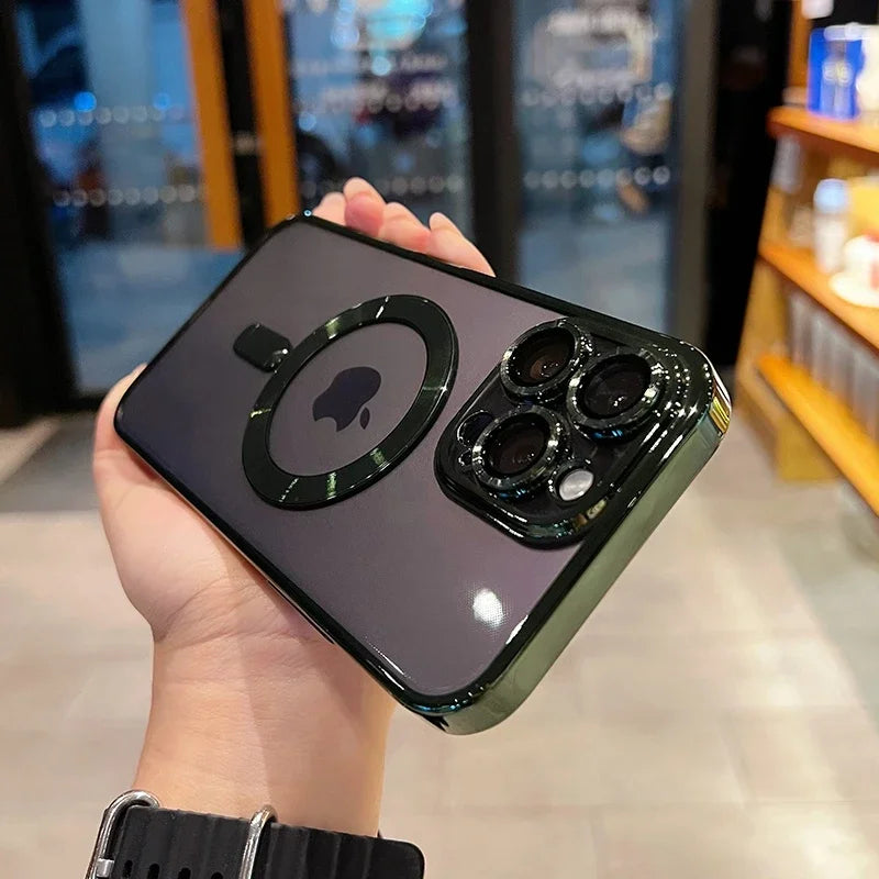 Luxury Transparent Magsafe Wireless Charging Phone Case