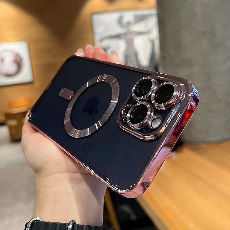 Luxury Transparent Magsafe Wireless Charging Phone Case