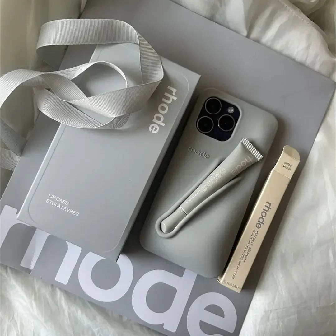 Rhode Lip Portable Silicone Phone Case, Protective Cover for Lipstick Set, Gift & Shopping Essential