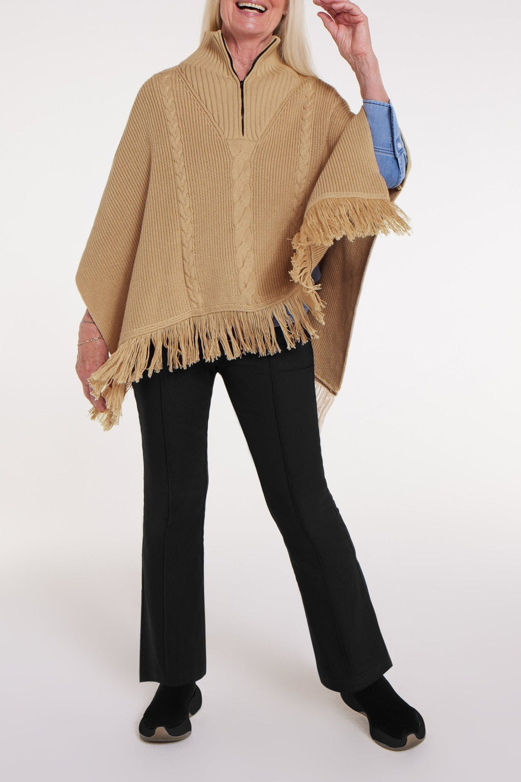 Mary Lou Adaptable Camel Poncho