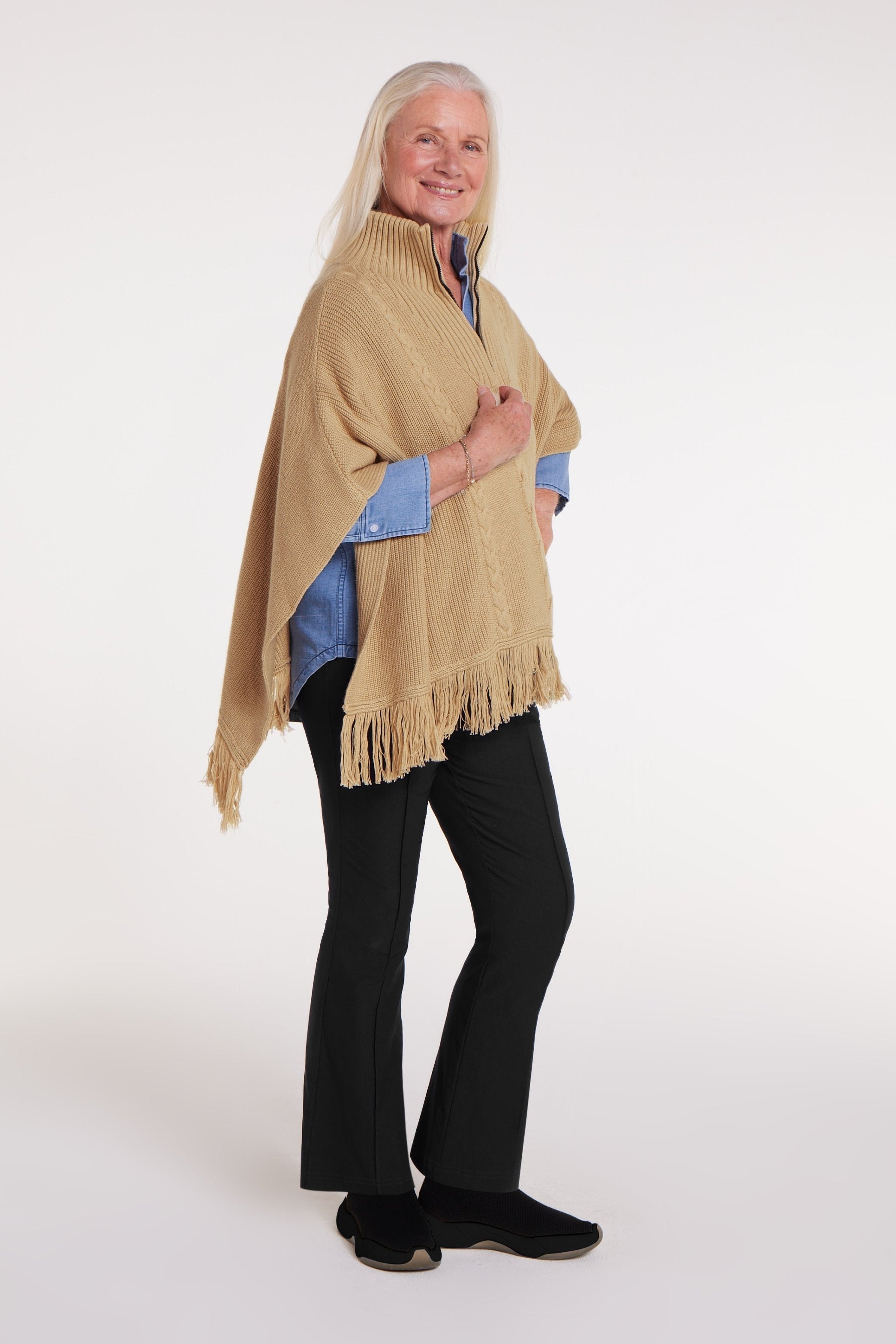 Mary Lou Adaptable Camel Poncho