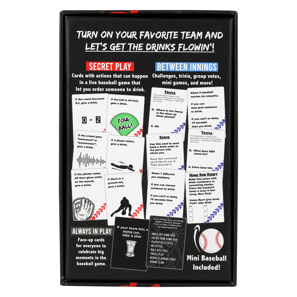 WATCH BASEBALL, GET DRUNK - The Live Baseball Drinking Game