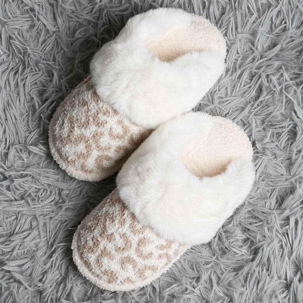 Leopard Faux Fur Soft Indoor Slippers