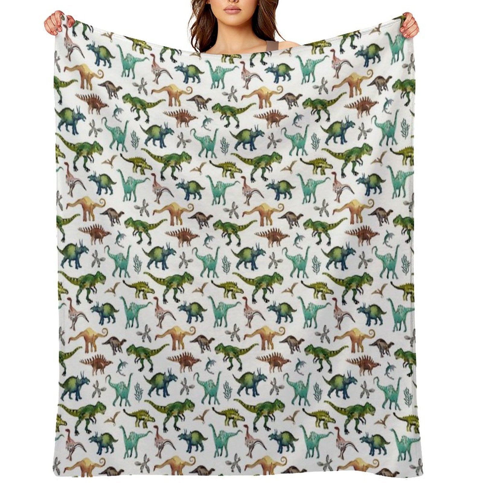 Dino-Mite Dreams for Kids  Trendy Dinosaur Pattern  Unique Gift Idea. Throw Blanket
