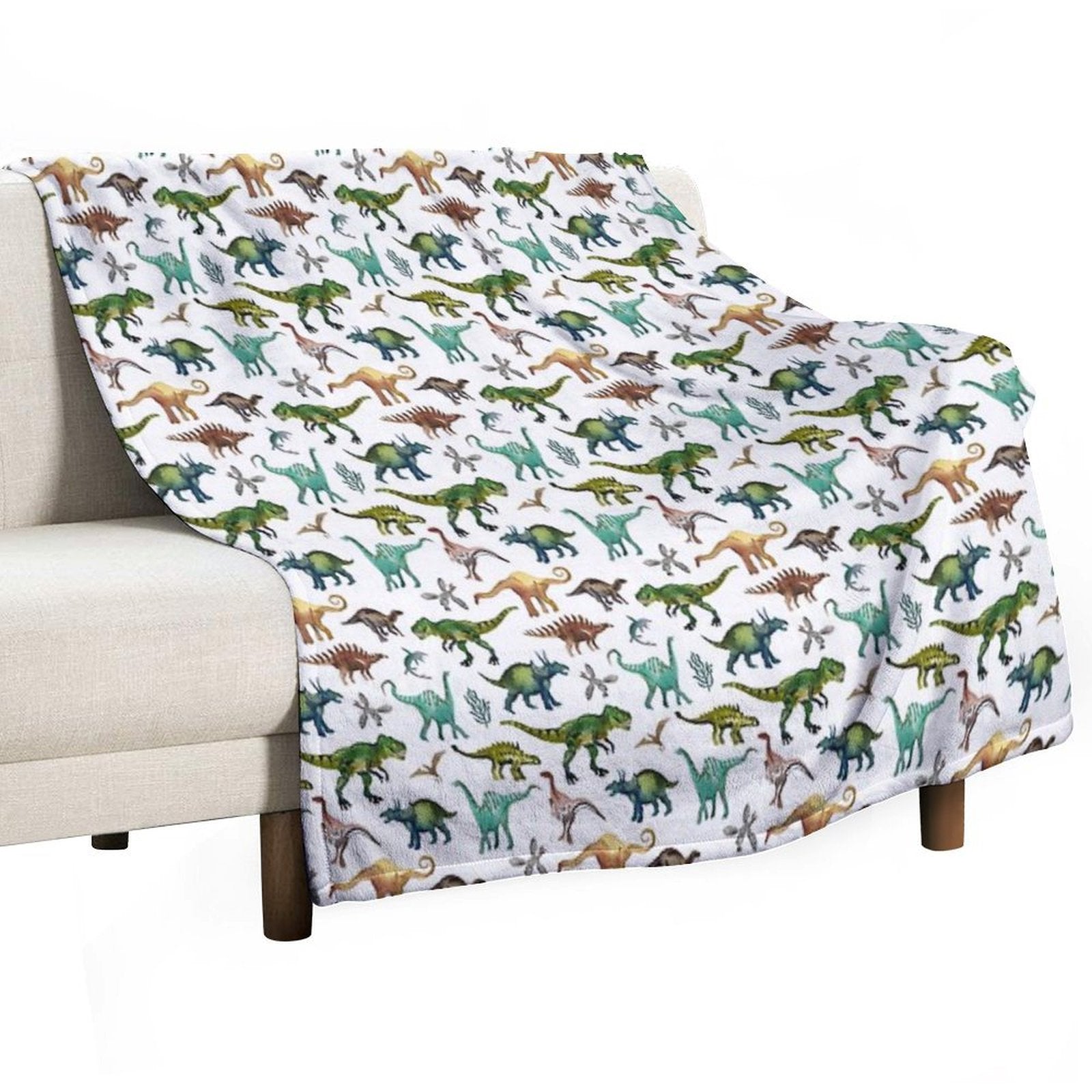 Dino-Mite Dreams for Kids  Trendy Dinosaur Pattern  Unique Gift Idea. Throw Blanket
