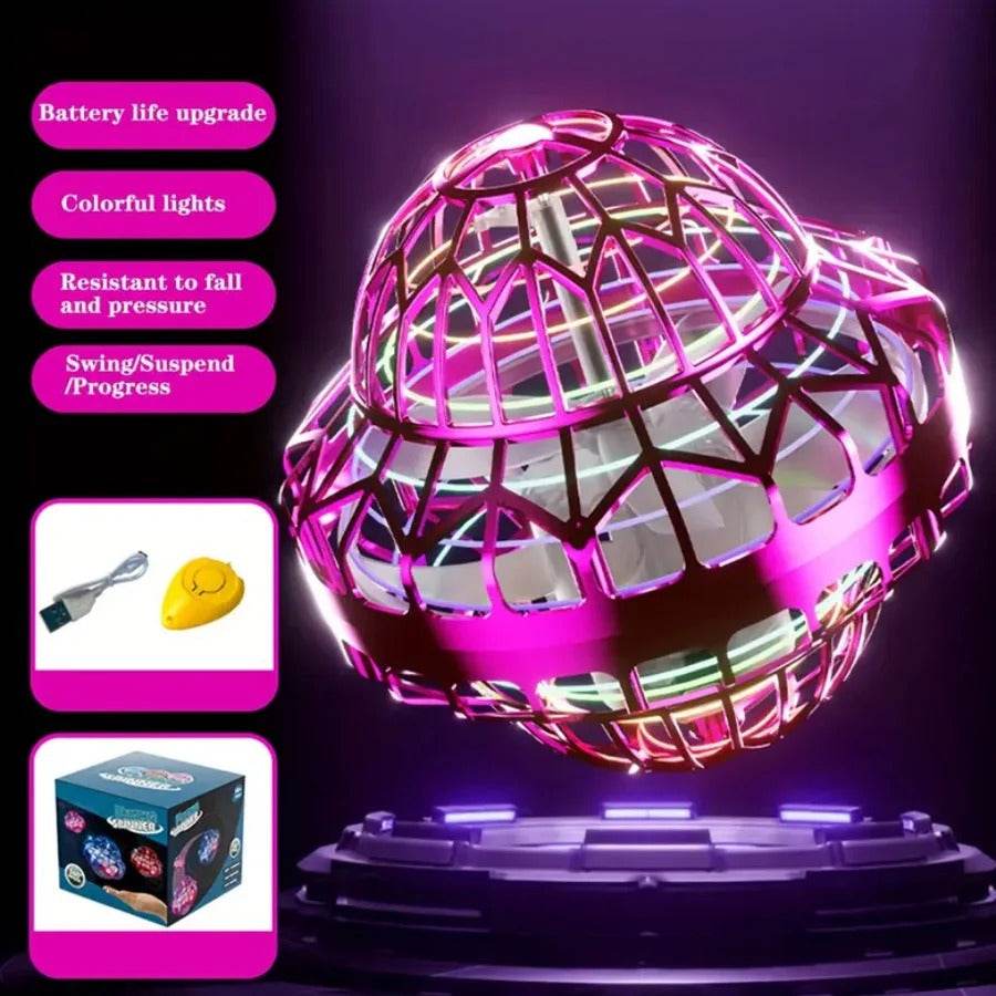 Flying Magic LED Spinner Ball – Rechargeable Drone Toy Gift for Kids