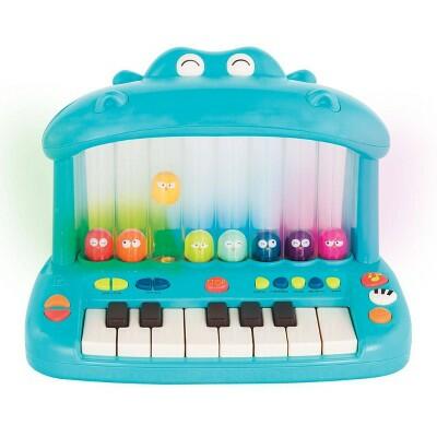 B. toys Hippo Pop Toy Piano for Kids Multicolor Musical Keyboard