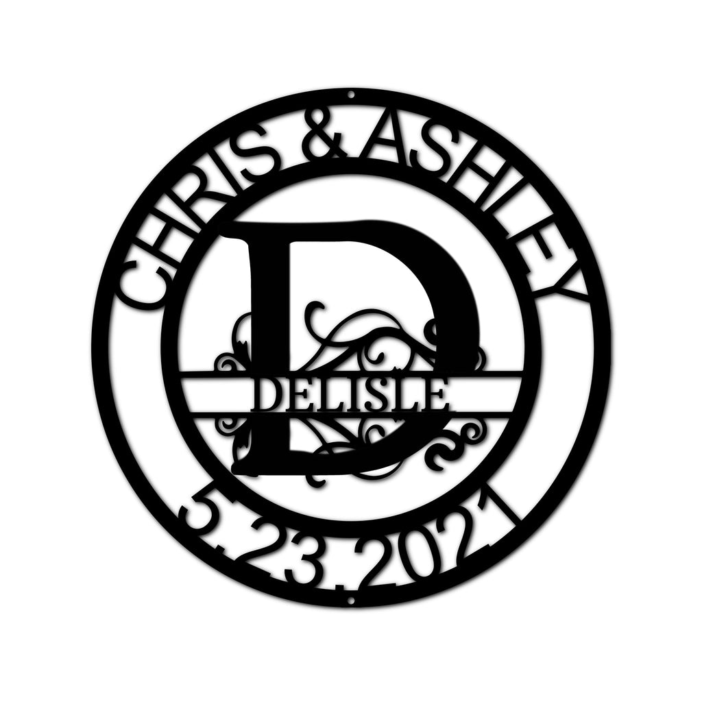 Name Sign - Custom Metal Sign, Split Letter, Wedding Gift