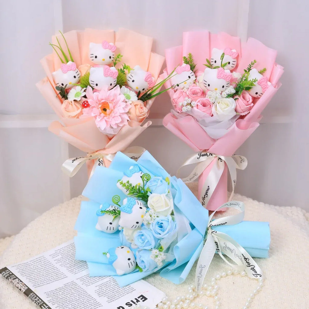 Kawaii Hello Kitty Plush Bouquet – Sanrio Flower Gift for Birthdays