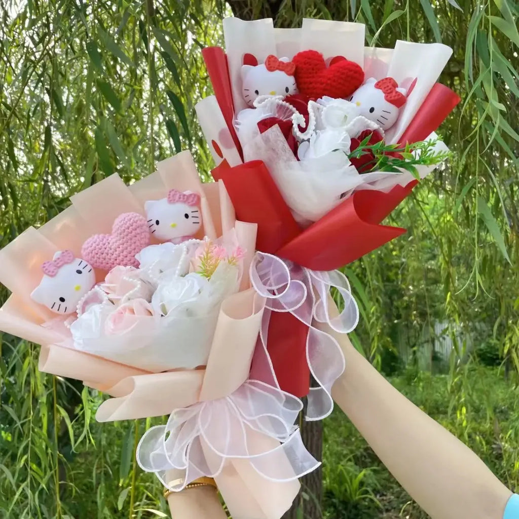 Kawaii Hello Kitty Plush Bouquet – Sanrio Flower Gift for Birthdays
