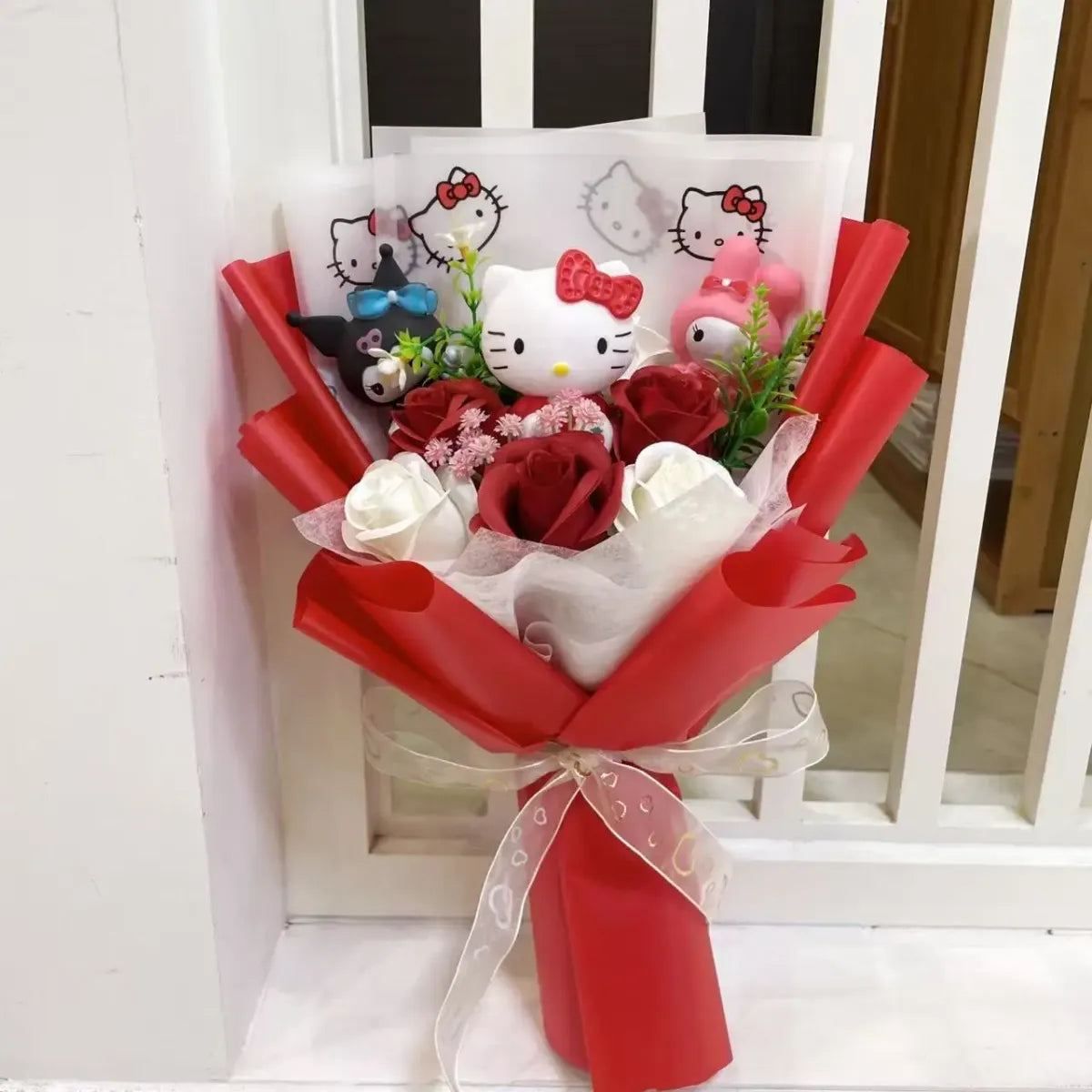 Kawaii Hello Kitty Plush Bouquet – Sanrio Flower Gift for Birthdays
