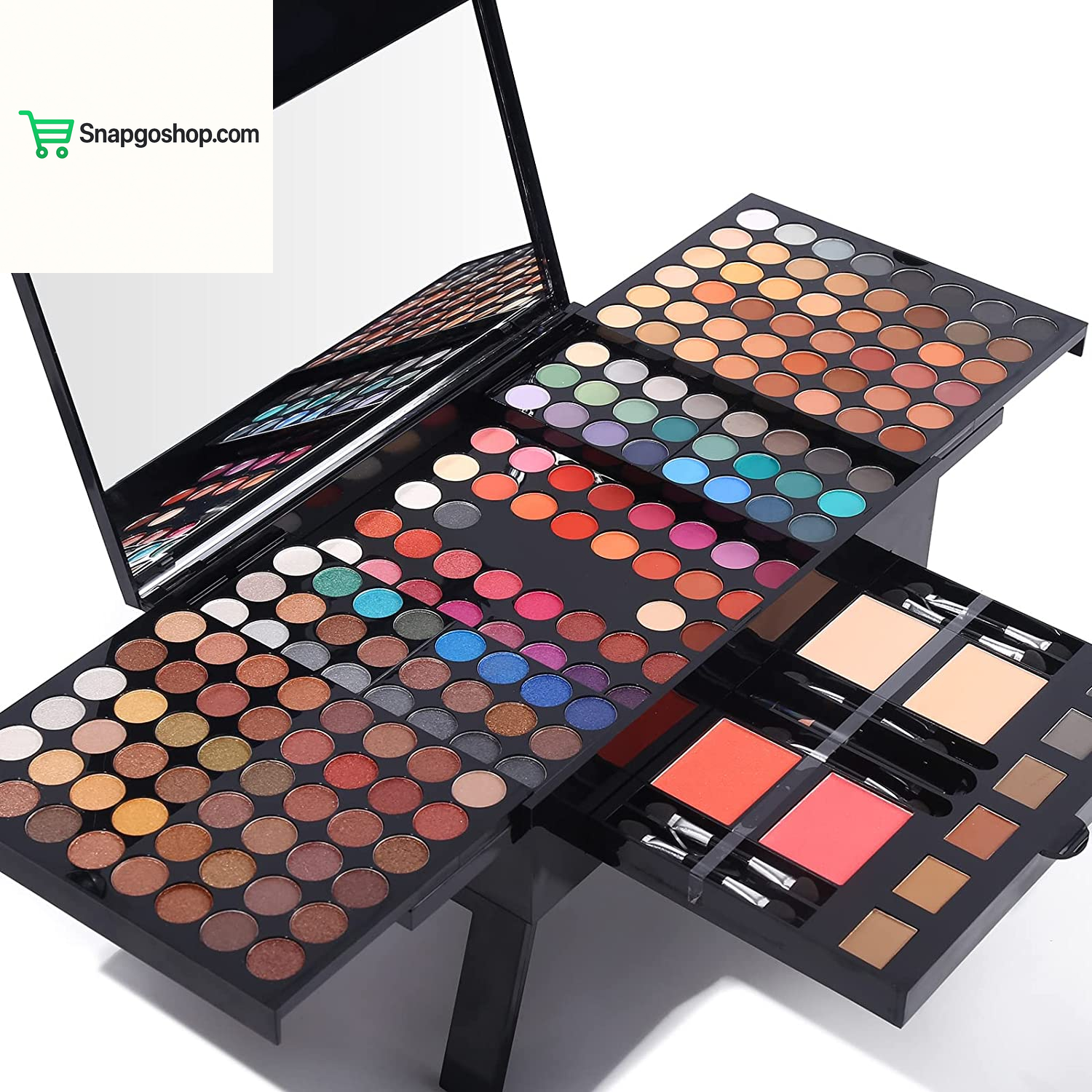Professional Makeup Kit for Women with Mirror All in One Makeup Gift Set for Teens 180 Color Eyeshadow Palette 2 Blush 2 Powder 1 Eyeliner 4 Eyebrow Make up Sets Matte Shimmer Mixing Pallet Eye Shadow
