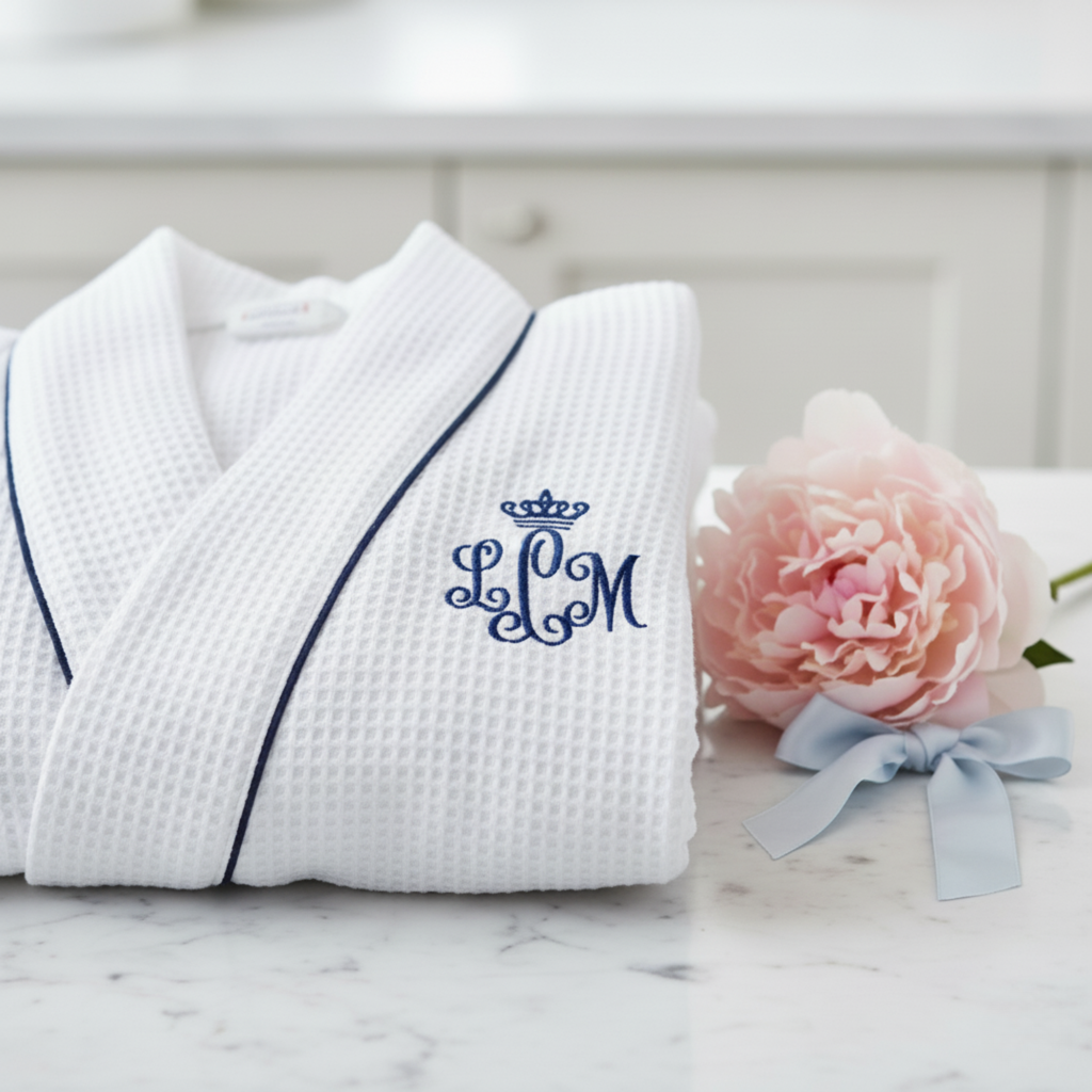 Knee-Length Waffle Kimono Robe for Women